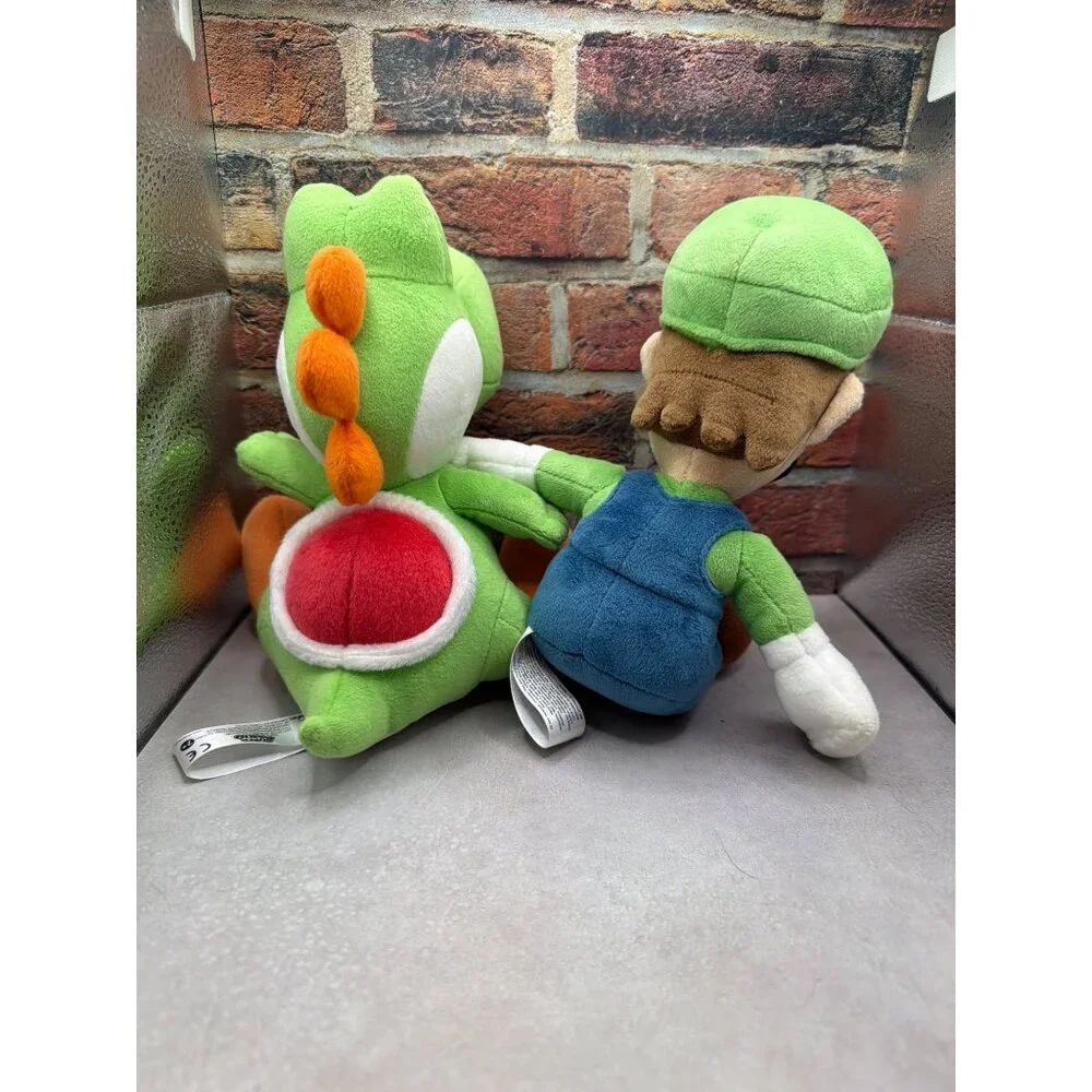 Super Mario Bros Yoshi & Luigi Plush Toys 7" Green & Blue Characters Nintendo - Picture 2 of 5